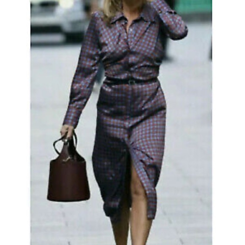 Zara Geometric Pattern Shirt Dress
